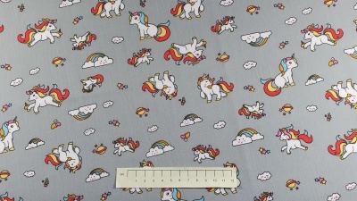 Fabric by the Metre - 041 Unicorns - Grey